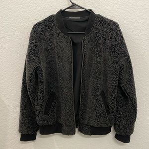 Black teddy bomber jacket